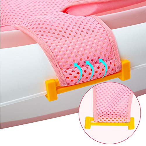 Baby Bath Seat Infant Bathing Support Mat With Four Safety Support Corner, Comfortable Baby Shower Bathtub Sit Up Mesh For Newborn (Pink)