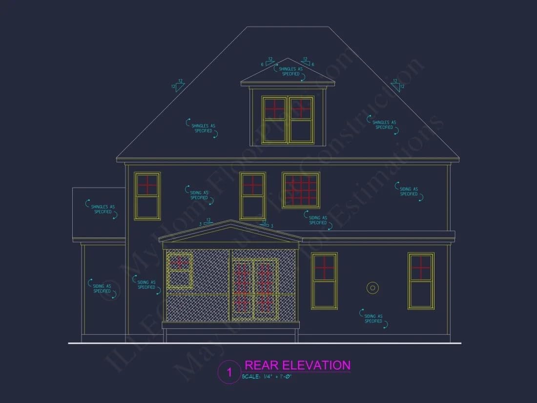 10-1826 HOUSE PLAN - Spacious House Plan with CAD Floor Designs and Blueprint
