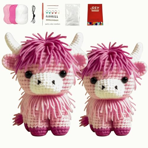zwxqe Kit complet de crochet pour débutants, de vache avec fil et outils, projet amigurumi facile pour hommes, femmes, ambyistes, amateurs de, amis, collègues – vue 8