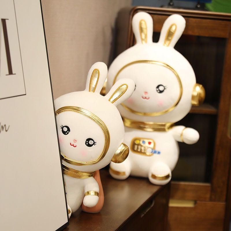 Kawaii Spazio Coniglio Peluche Giocattolo Carino Astronauta Coniglio Cuscino Farcito Peluche Animale Placare Bambola per Bambini/Ragazze Regalo 60 cm Bianco