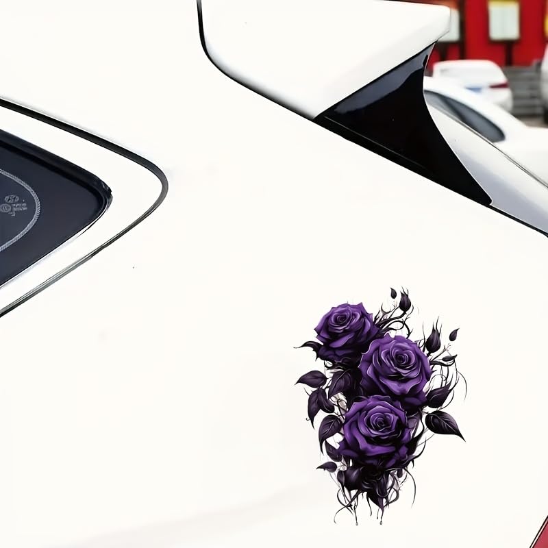 SLGIFT Purple Flowers Vinyl Decal, Contemporary Style, 15.24cm, Waterproof Car Sticker for Laptop, Bottle, Truck, Phone, Motorcycle, Window, Wall 1