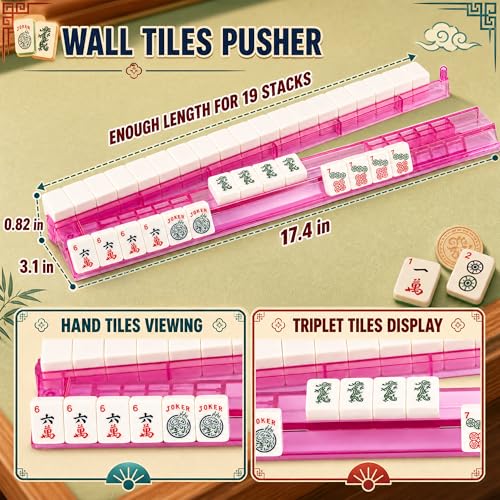 Mahjong Racks con Pushers 4 Pack Acrílico Durable miniatura 3