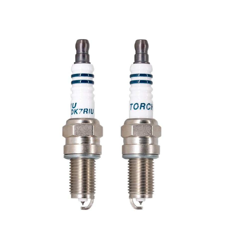 TORCH 2pcs DK7RIU Iridium Spark Plugs Replace for NGK DCPR7E, for BOSCH YR7DC+ Spark Plug, for CHAMPION RA8HC/T04, for DENSO XU22EPR-U/3179/XU22EPR Spark Plug, OEM-image-27