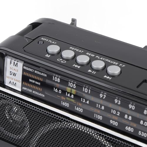 Radio portátil AM FM con Bluetooth y diseño retro miniatura 6