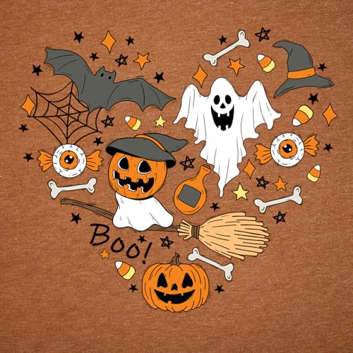 Women's Halloween Shirt: Love Art Patterns Halloween Party T-Shirt Crewneck Short Sleeve3