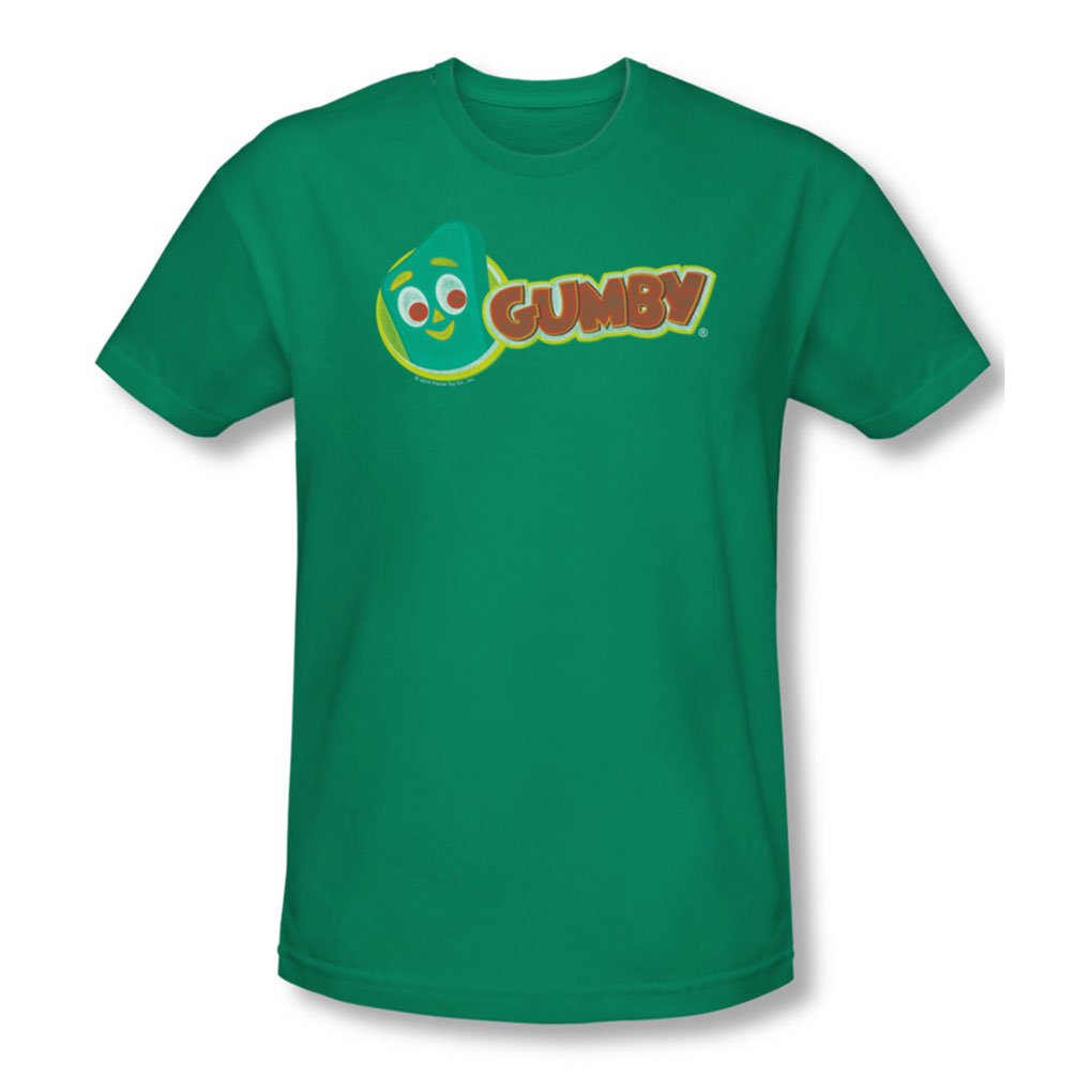 Gumby - Mens Logo Slim Fit T-Shirt, Medium, Kelly Green