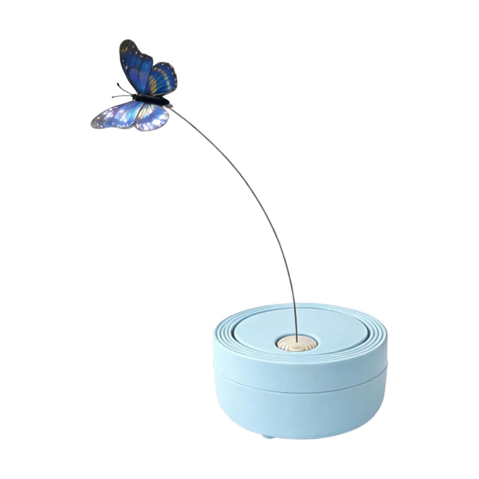 Canne à pêche pour chat interactif papillon rotatif et capteur tactile de jeu