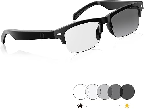 Miniatura 9 de Lentes inteligentes para mujeres y hombres, lentes fotocromáticas con luz azul, gafas de sol Bluetooth con altavoces para viajes, deportes, negocios