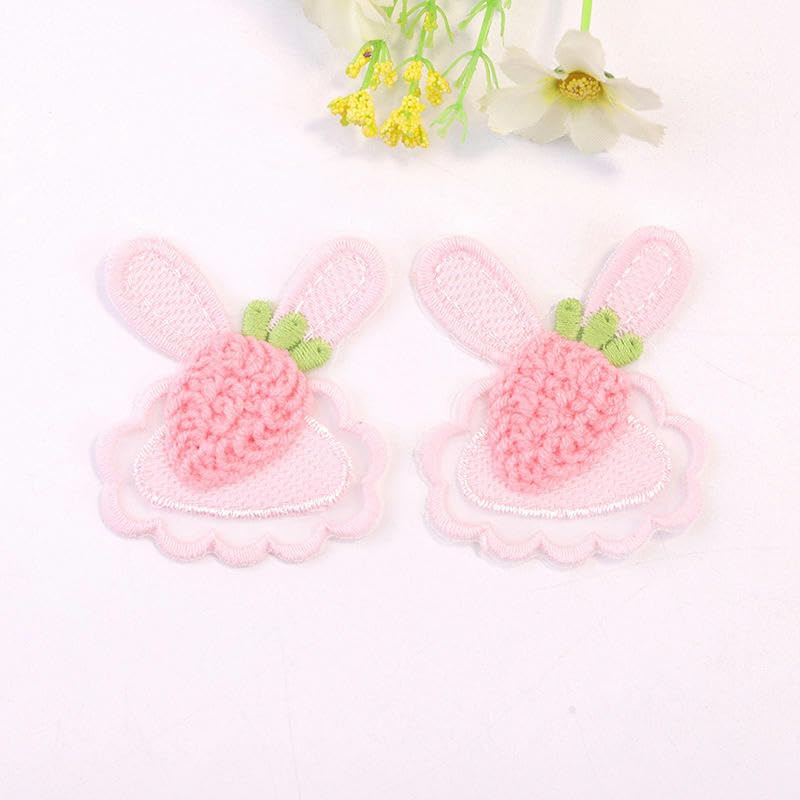 Parches de Bordado Parches de Ganchillo con Forma Conejo y Zanahoria, 6 x 5 cm, 20 Unidades, Bordados, for Planchar, Chinos, for Coser en Ropa, Vaqueros Chaquetas(Yellow)