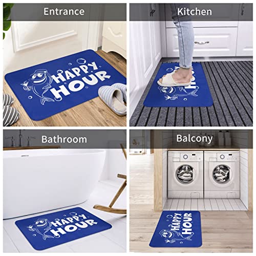 Tapis de porte d'entrée résistant Happy Hour Poisson Royal pour sol propre