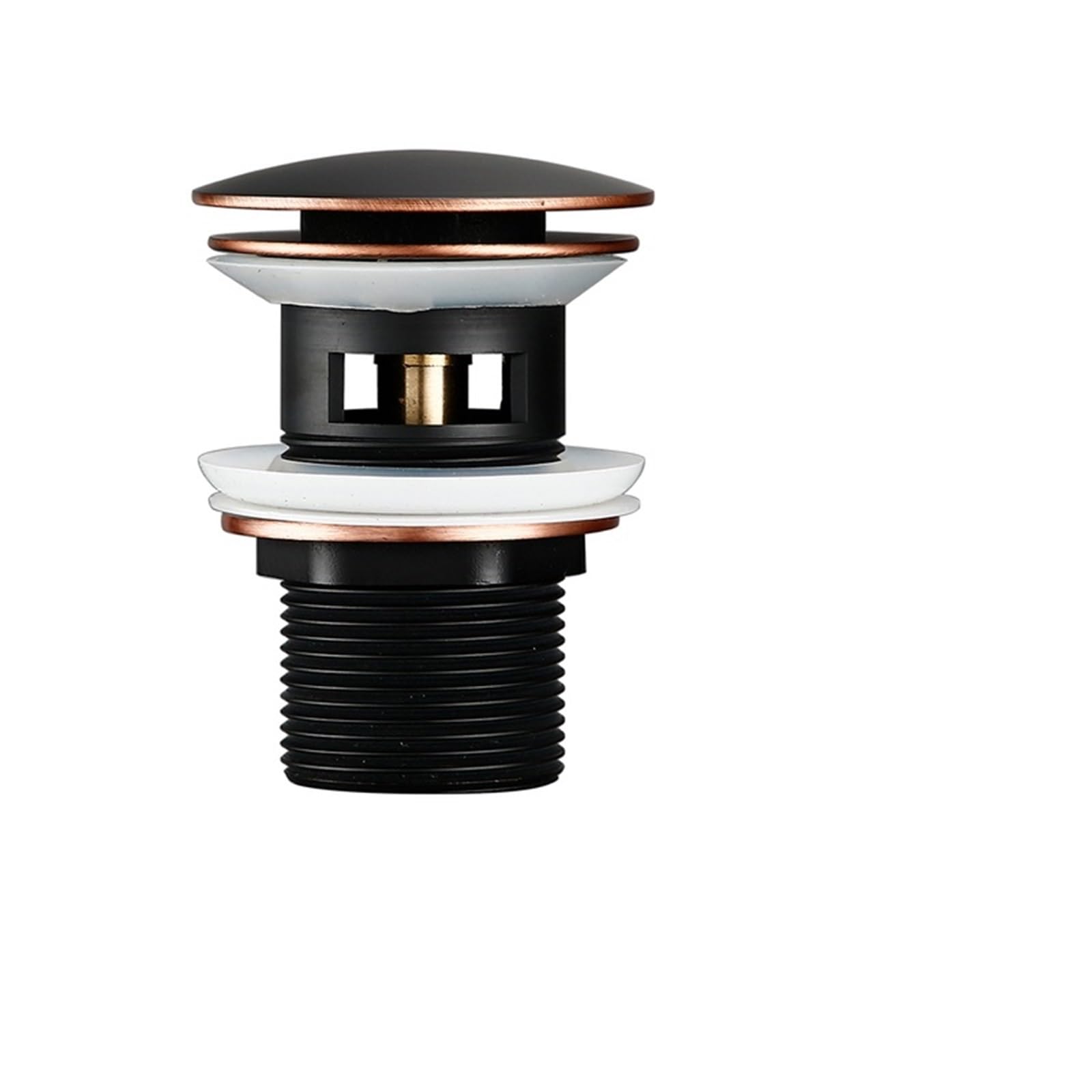 Rtbvghjik Orb-1 Bathroom Bath Pop Up Drain Stopper Rose Gold Polished Anti-Corrosion With Overflow Hole Basin Sewer For Bathroom Sinks(Orb-1)