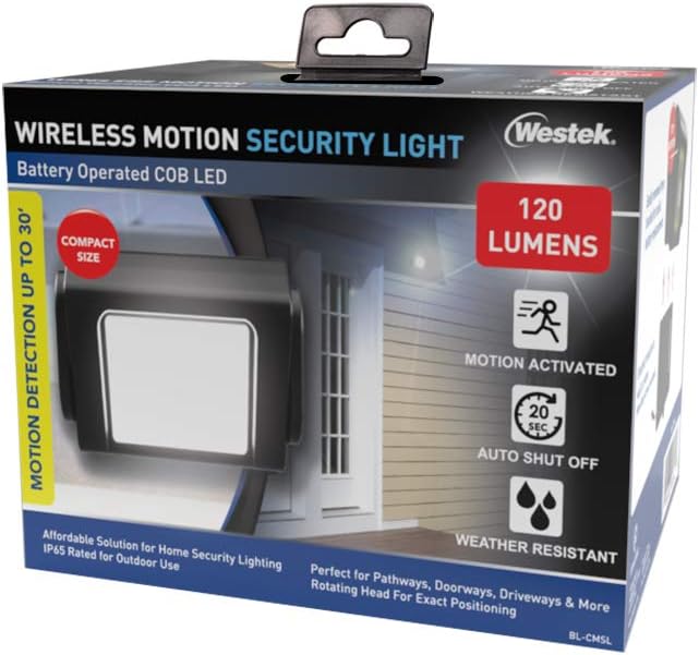 Westek BL-CMSL Wireless Compact Motion Security Light, Black
