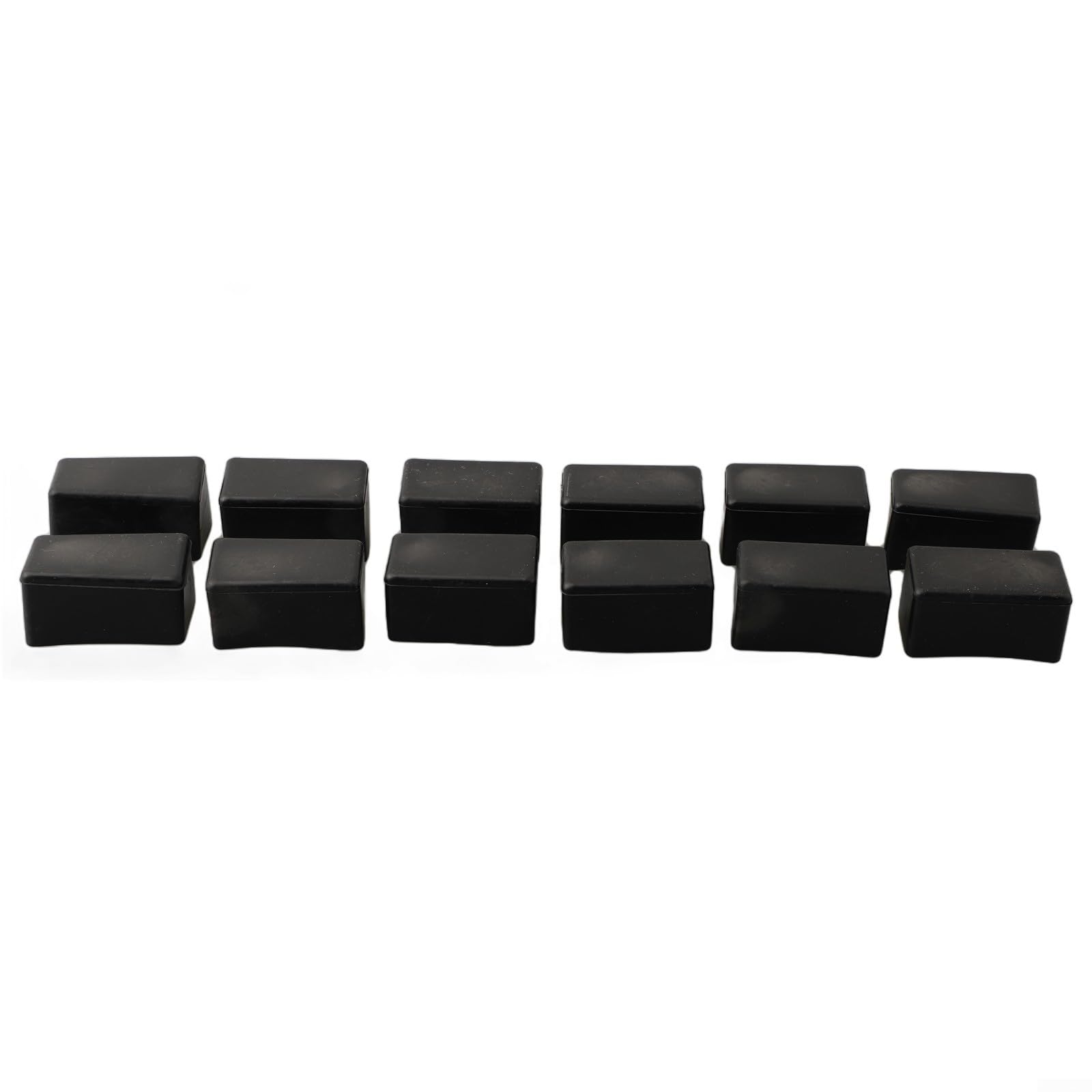 Set da 12 tappi rettangolari in gomma PVC per piedi di mobili, antiscivolo, per piedi di sedia, pattini protettivi per pavimenti in legno, 20 x 40 mm