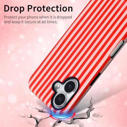 Coque iPhone 16 esthétique à rayures, finition TPU premium