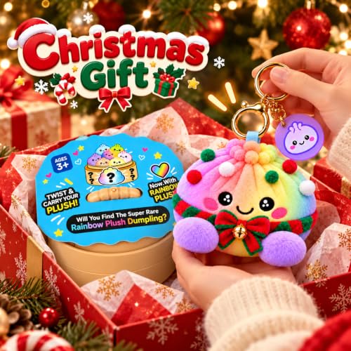 Christmas Dumpling Soft Plush Keychain with Steamer Cute Key Chain | Kawaii Plush Stuffed Keychain Bag Purse Backpack Charms Decor Ornament Perfect for Holiday Christmas Party Birthday Gifts - image 5