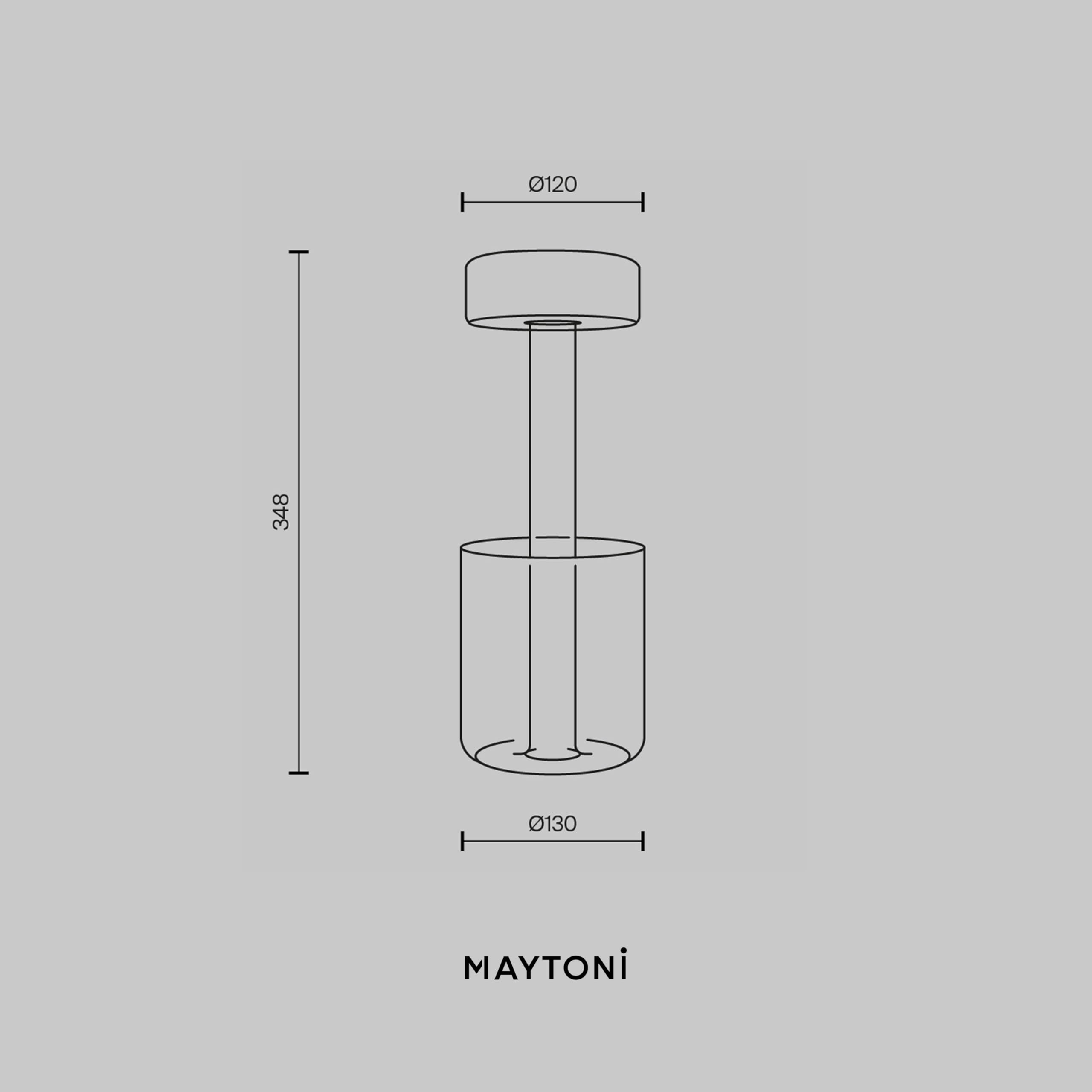 Maytoni Akku-Tischleuchte Symbia Glas Gold, LED 3W dimmbar, 3 Farbtemperaturen 2200K 3000K 4000K, kabellos, IP20, Tischlampe Restaurant Terrasse, 2 in 1 Vase und Lampe, Touch Bedienung