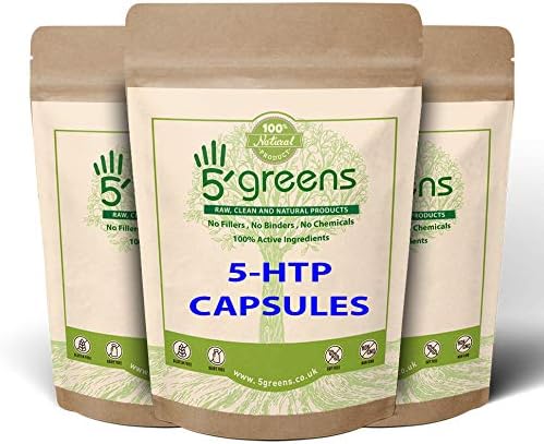 5HTP 400mg Griffonia Seed Extract | 180 Vegan Capsules - 6 Months Supply of Maximum Strength 5-HTP | Made in The UK by 5greens