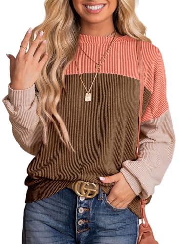 Dokotoo color block knit pullover top