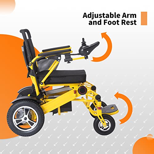 Electric Wheelchairs For Adults, Lightweight Folding Motorized Wheelchair, Used For All Terrain Wheelchair With Dual Batteries And Dual Motor, Auto-Folding Wheelchair With 6 Shock Absorbers (Y) #TOP5