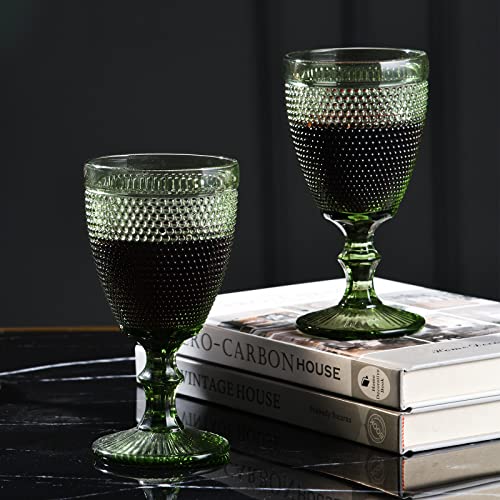 Wine Glasses Set Of 6 - Beads Goblet Glass Cup Classic Drinkware #TOP2