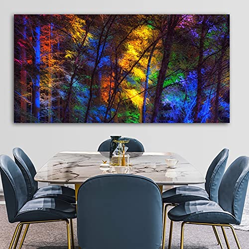 Kit diamant peinture forêt de couleur 50x120 cm avec strass carrés ou ronds pour broderie