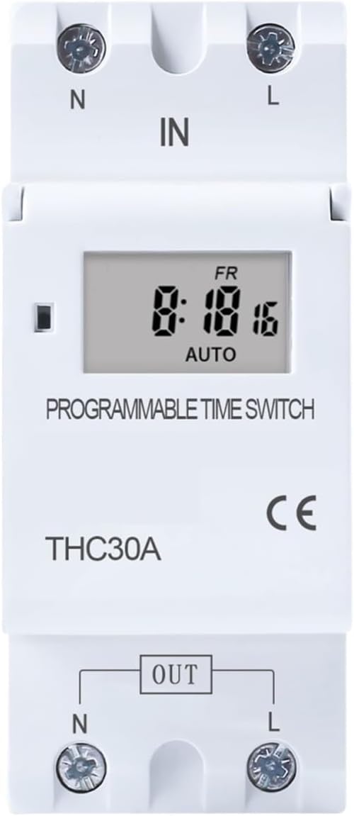Rail 2 Wire 7 Days a Week programmable Digital time Switch Relay Timer Control AC 220V 230V 12V 24V 48V 16A 30A(24V DC AC)