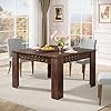 Tribesigns 43 square dining table for 4 small dinner table kitchen table 2 4 person farmhouse wood dining room table for dining room small space apartment rustic brown heavy duty legs  urban country home decor