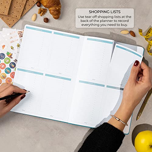 Clever Fox Meal Planner PRO – Weekly Meal Prep Journal with Grocery List & Weigh Loss Tracker – Diet, Fitness & Welness Log Book – Nutrition Diary Notebook – Lasts 12 Months, 7x10” (Aquamarine)