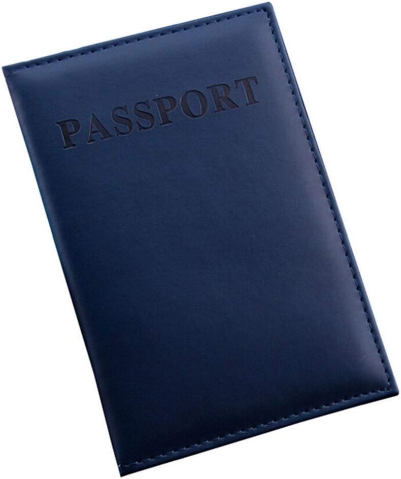 Passport Cover, Case, Holder for Travel, Animal Friendly Leather, 10 Colors - Dark Blue