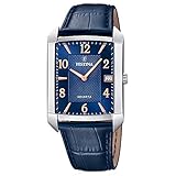 stilvolle Armbanduhr für Herren, silbernes Gehäuse aus Edelstahl mit ca. 45mm Durchmesser
