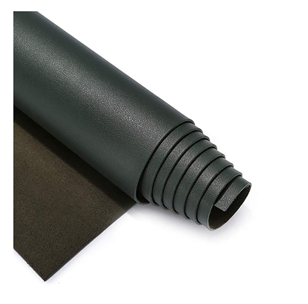 wangk Arkusze ze sztucznej skóry bawełna tył do produkcji kolczyków i kokardek, rękodzieło DIY sztuczna skóra skóra materiał tapicerski materiał do produkcji kokardek i kolczyków - ciemnozielony 32 # 1,38 × 2 m