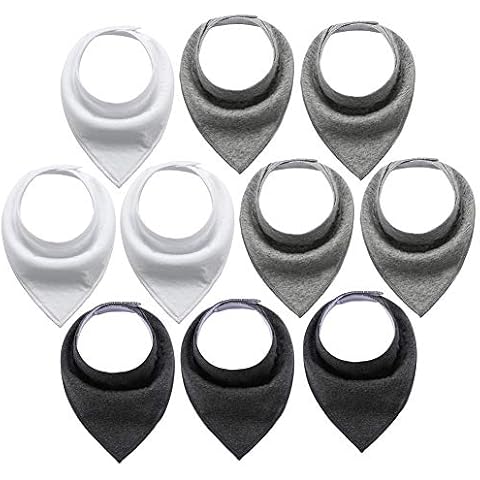BEELY Baby Bandana Drool Bibs, 10-Pack Unisex Baby Bibs for Boys and Girls 100% Organic Cotton, Absorbent, Soft Bib Set for Baby Newborn Gifts for Teething, Feeding and Drooling Cover