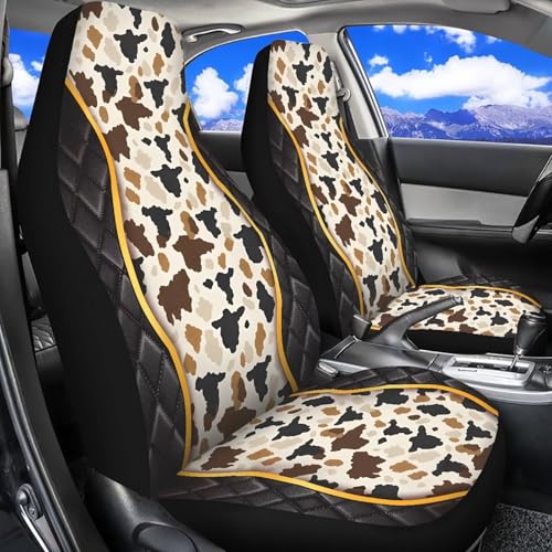 Housse de siège de voiture avant vache brune pour SUV et berline confort