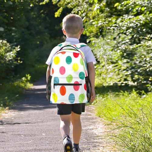 Sac à dos cercles colorés grand format pour école et ordinateur