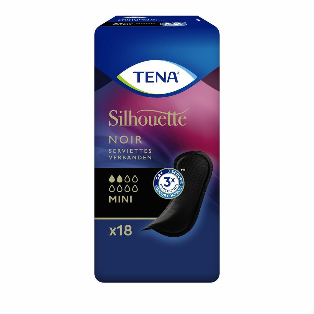 Tena Silhouette Pads Mini Nero - 10 confezioni da 18 pezzi