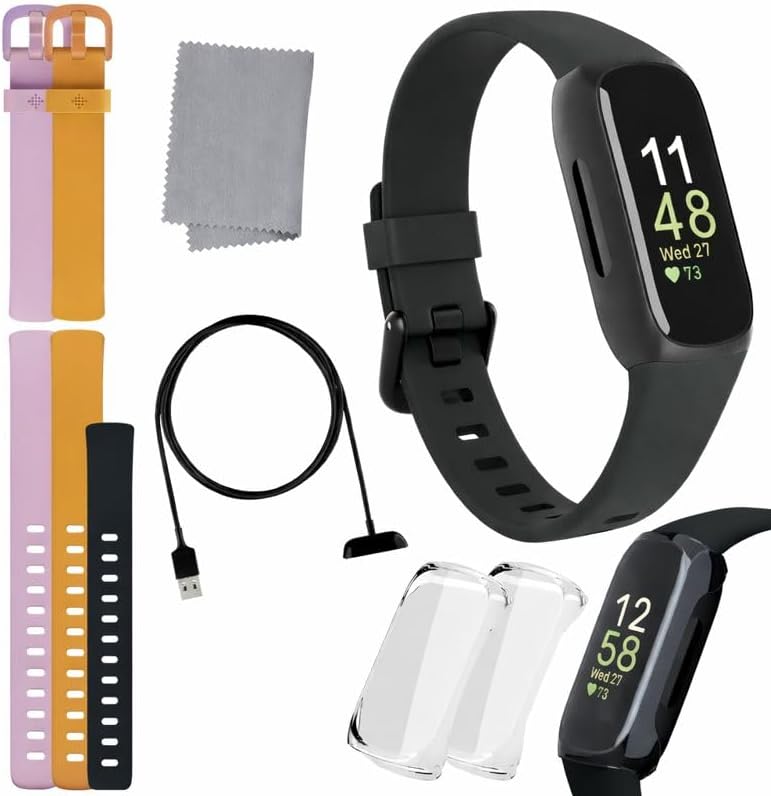 Fitbit Inspire 3 Health & Fitness Tracker Bundle - with Stress Ma...