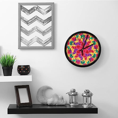 Horloge murale à quartz silencieuse au design géométrique pour salon - 6