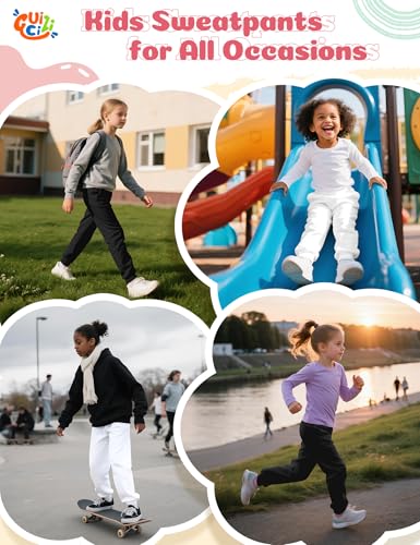 Girls Sweatpants Joggers for Girls Lounge Athletic Pants with Pockets Toddler Kids Youth Casual Pants Size 2T-14Y3