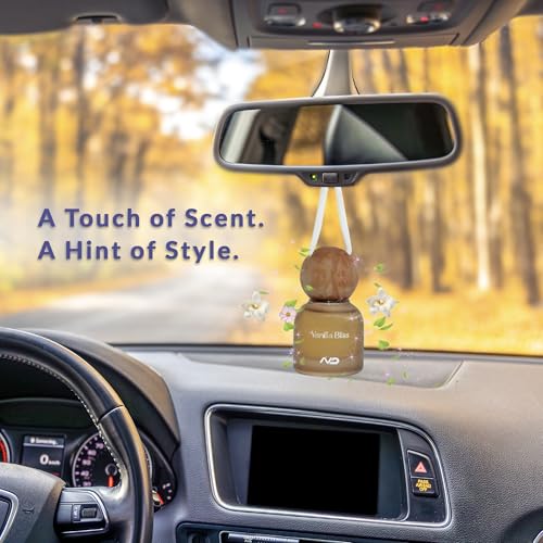 Image of NEODRIFT 'NeoBliss' (Set of 1) | (Vanilla Bliss) Car Hanging Diffuser Car Perfume & Air Freshener in Glass Bottle with Wooden Lid and Long Lasting Scent - 10ml