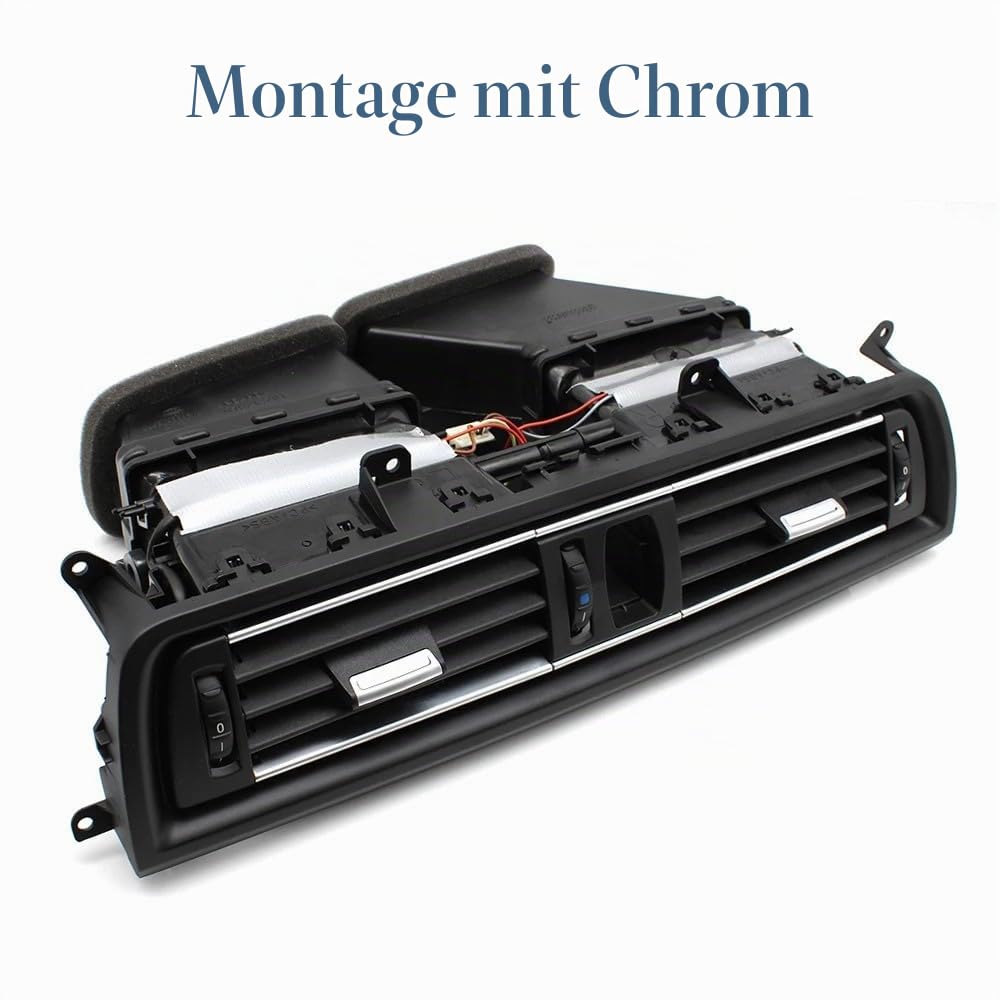 Auto-Armaturenbrett vorne zentrale Klimaanlage Panel AC Lüftungsgitter Montage für b-mw 5er Serie F10 F11 F18 64229166885 6422929209136 (Montage mit Chrom)