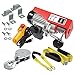 880 Lift Electric Hoist Crane Remote Control Power System, Zinc-Plated Steel Wire Overhead Crane Garage Ceiling Pulley Winch w/Straps (w/Emergency Stop Switch)