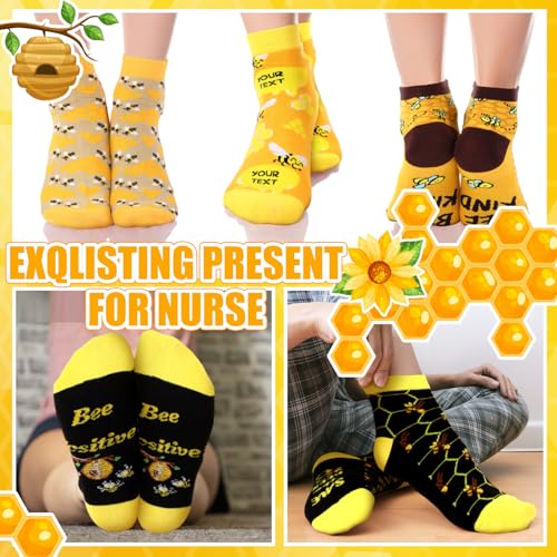 Image of Xuhal 20 Pairs Bee Socks for Women Funny Bee Day Gifts Bulk Cotton Ankle Socks for Honeybee Lover Holiday Birthday Gifts