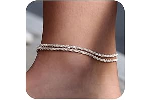 Sterling Silver Ankle Bracelets for Women: Dainty Waterproof Jewelry Set