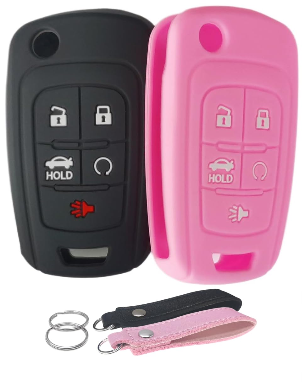 waymei Silicone Key Fob Cover Remote Keyless Case Protector Compatible with Chevrolet Chevy Malibu Camaro Cruze Limited Equinox Impala Limited Sonic