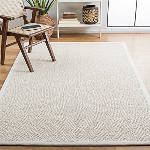 SAFAVIEH Natural Fiber Collection Accent Rug - 3' x 5', Ivory, Handmade Wool & Jute, Ideal for High Traffic Areas in Entryway, Living Room, Bedroom (NF487A)