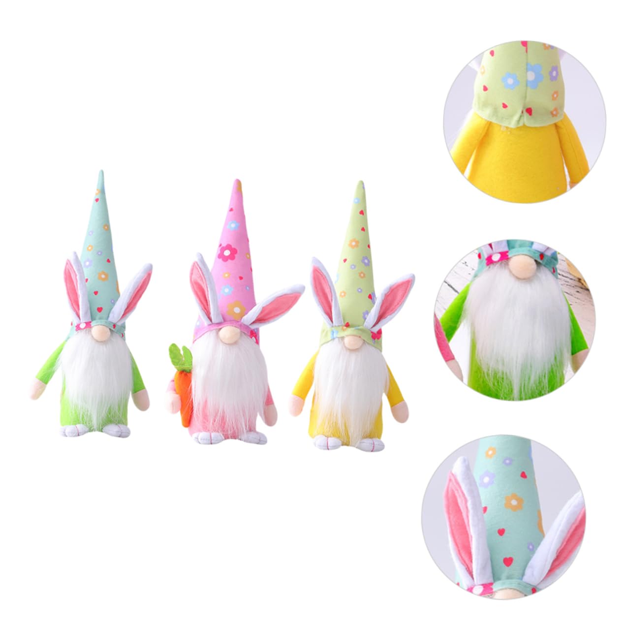 ABOOFAN 2 Sätze Osterpuppe Figur Babypuppe Osterhasen- Zwerge Plüsch Hasenpuppe Büro Dekoration Kaninchenzwergpuppendekoration GNOME Puppe Tischdekoration Acryl 3 Stück * 2
