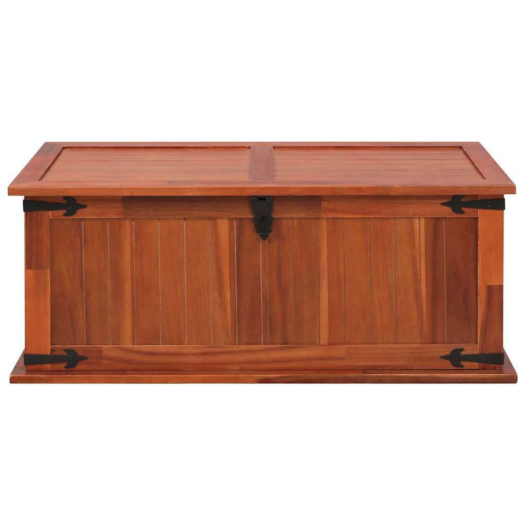 Baúl de almacenamiento 90 x 45 x 40 cm madera maciza de acacia