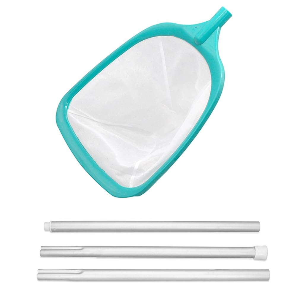 Iouaer Pool Skimmer Net With Pole- Hot Tub, Pond & Spa Leaf Rake With Deep Ultra Fine Mesh For Kiddie Pools