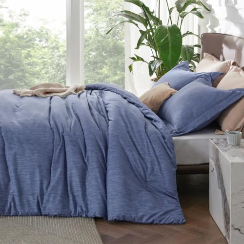 Image of Bedsure Full Comforter Set - Infinity Blue Soft Bedding for All Seasons, Cationic Dyed Bed Set, 3 Pieces, 1 Full Size Comforter (82 inchx86 inch) and 2 Pillow Shams (20 inchx26 inch+2 inch)