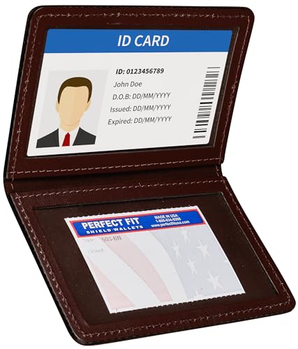 Étui portefeuille en cuir fin pour ranger 2 cartes d'identité sans encombrement